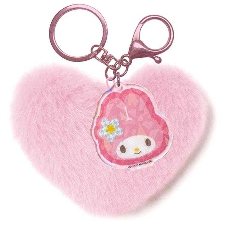 過生活IP訂購 三麗鷗 絨毛造型鑰匙圈 HelloKitty 美樂蒂 大耳狗 酷洛米 人魚漢頓 11408-細節圖4