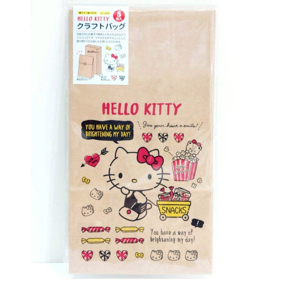 過生活IP訂購 三麗鷗 牛皮紙禮物袋5入組 HelloKitty 大耳狗 酷洛米 11408-細節圖3