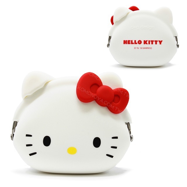 過生活IP訂購 三麗鷗 HelloKitty 凱蒂貓 p+g design 矽膠口金零錢包 大臉款 6A53R-細節圖7