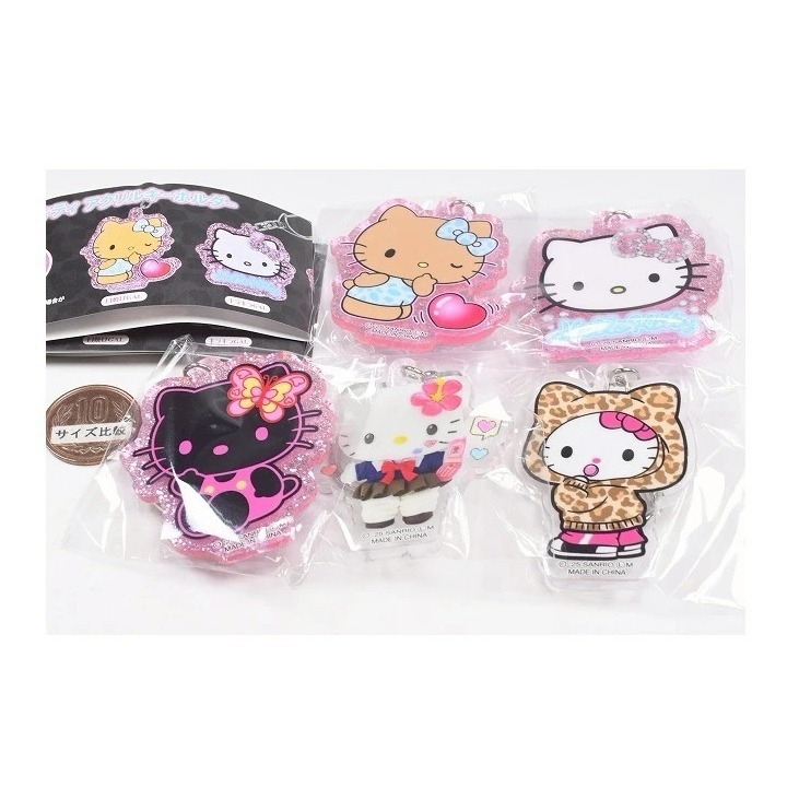 過生活IP訂購 三麗鷗 三麗鷗 HelloKitty 凱蒂貓  造型壓克力鑰匙圈5入組 6516R-細節圖3