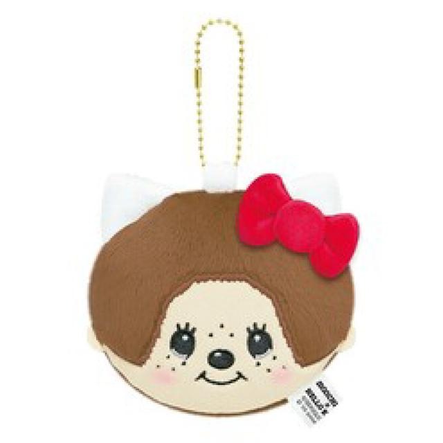 過生活IP訂購 三麗鷗 HelloKitty x 蒙奇奇 絨毛造型隨身鏡吊飾 11408-細節圖3