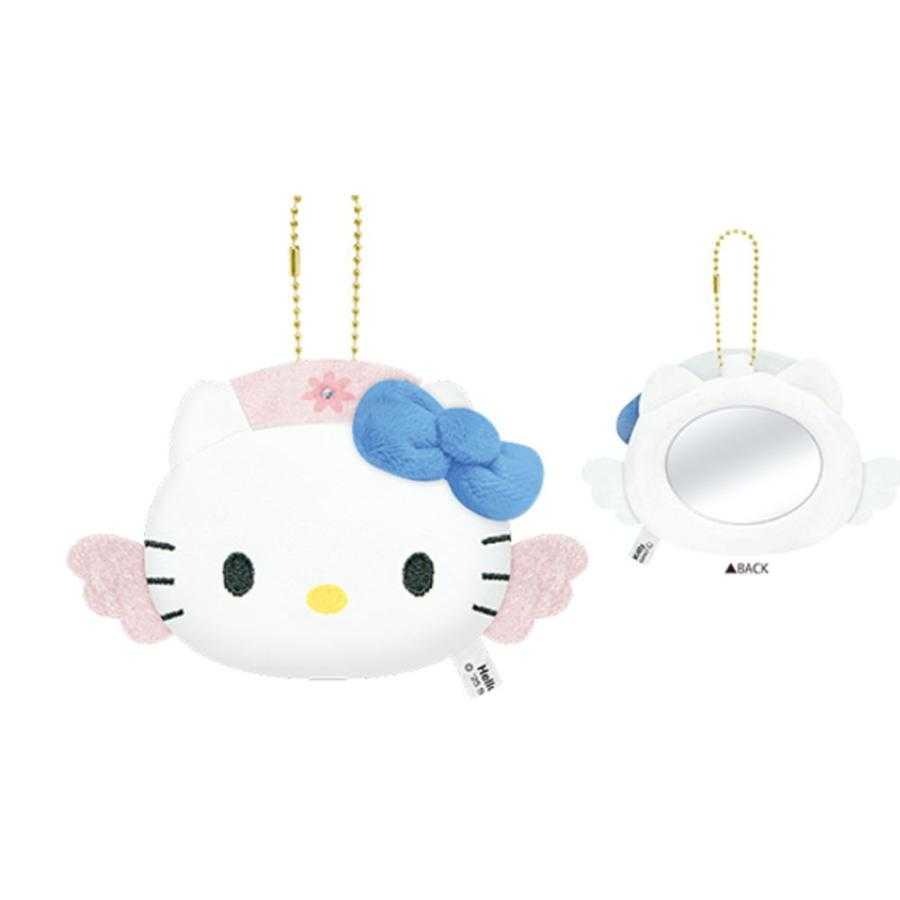 過生活IP訂購 三麗鷗 HelloKitty 凱蒂貓  絨毛造型隨身鏡吊飾 11408-細節圖4