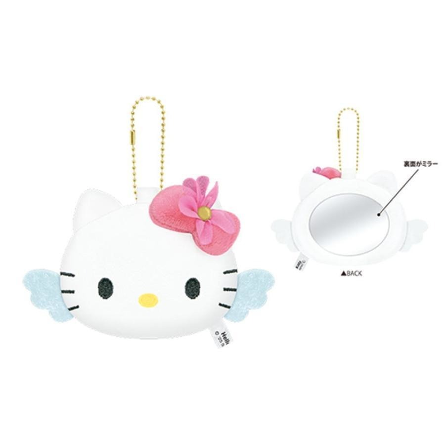 過生活IP訂購 三麗鷗 HelloKitty 凱蒂貓  絨毛造型隨身鏡吊飾 6515R-細節圖3