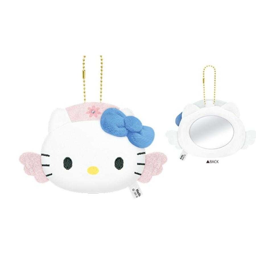 過生活IP訂購 三麗鷗 HelloKitty 凱蒂貓  絨毛造型隨身鏡吊飾 6515R-細節圖4