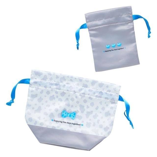 過生活IP訂購 三麗鷗 緞面束口袋2入組 動物紋 動物派對 HelloKitty 大耳狗 酷洛米 11410-細節圖7