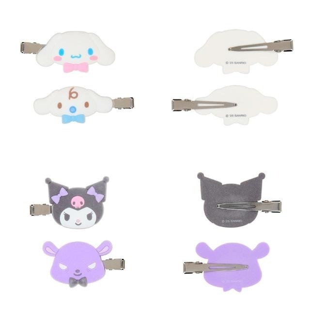 過生活IP訂購 三麗鷗 植絨造型髮夾2入組 好友大臉款 HelloKitty 美樂蒂 大耳狗 酷洛米 花小兔 11410-細節圖5
