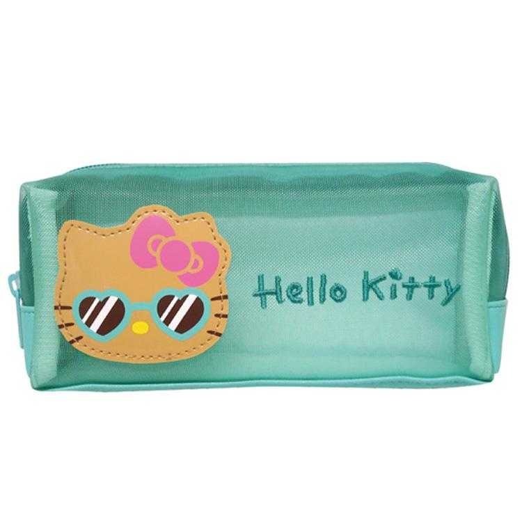 過生活IP訂購 三麗鷗 HelloKitty 凱蒂貓 網紗方形雙拉鍊筆袋 千禧Y2K 11410-細節圖3