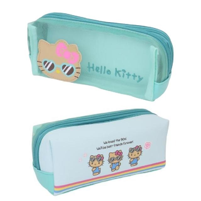 過生活IP訂購 三麗鷗 HelloKitty 凱蒂貓 網紗方形雙拉鍊筆袋 千禧Y2K 11410-細節圖6