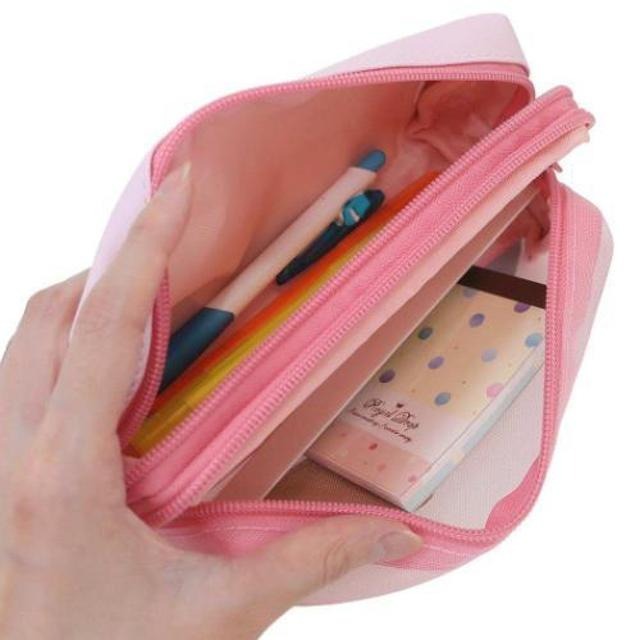 過生活IP訂購 三麗鷗 HelloKitty 凱蒂貓 網紗方形雙拉鍊筆袋 千禧Y2K 11410-細節圖7