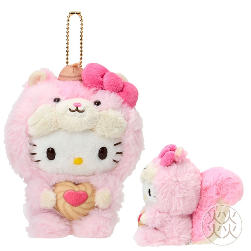 過生活IP訂購 三麗鷗 絨毛玩偶吊飾 卡哇依松鼠 HelloKitty 美樂蒂 大耳狗 酷洛米 帕恰狗 11410-細節圖3