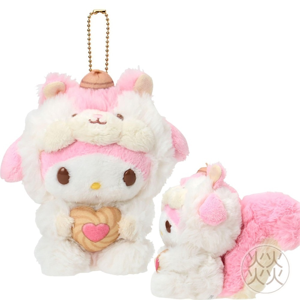 過生活IP訂購 三麗鷗 絨毛玩偶吊飾 卡哇依松鼠 HelloKitty 美樂蒂 大耳狗 酷洛米 帕恰狗 6516R-細節圖4