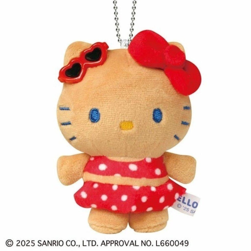 過生活IP訂購 三麗鷗 絨毛玩偶吊飾 曬黑泳衣款 HelloKitty 美樂蒂 酷洛米 帕恰狗 11411-細節圖3