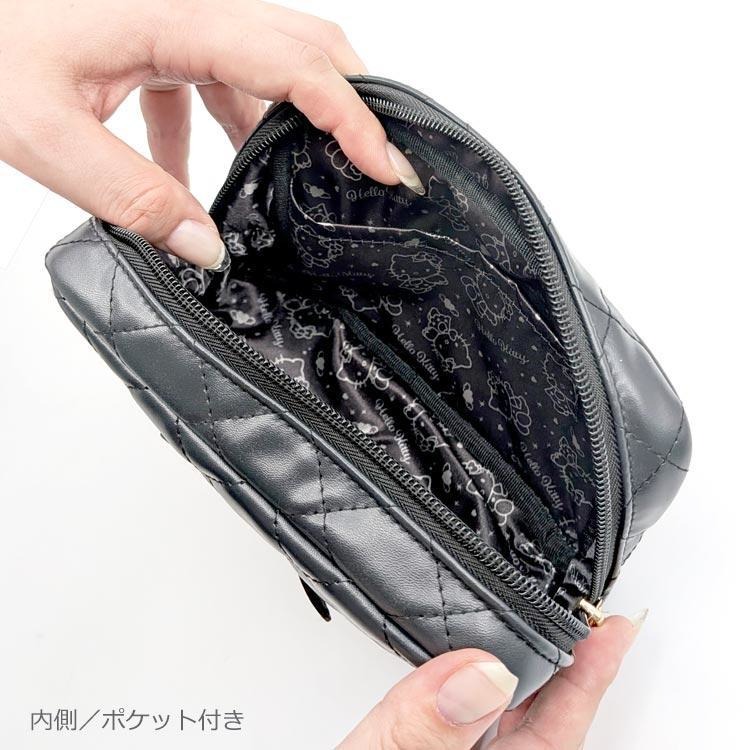 過生活IP訂購 三麗鷗 HelloKitty 凱蒂貓 菱格化妝包 黑天使 黑 灰階黑天使系列 11411-細節圖3