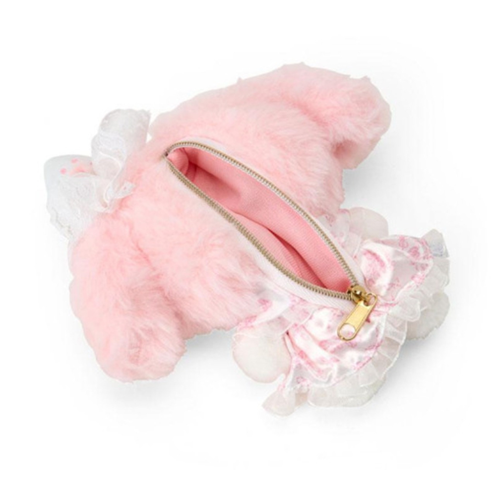 過生活IP訂購 三麗鷗 美樂蒂 My Melody 絨毛造型收納包 草莓 淡雪午茶時光 4D33-細節圖5