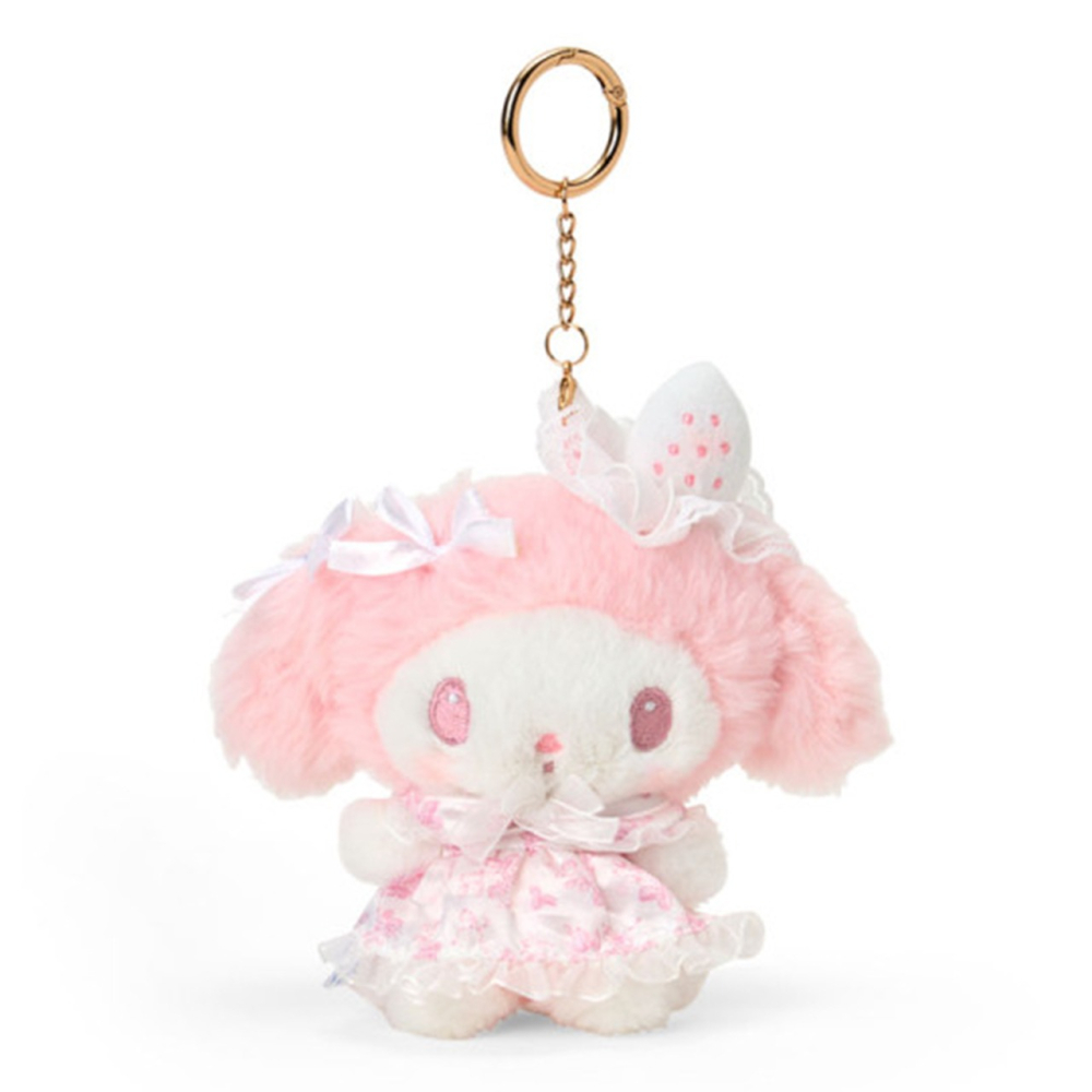 過生活IP訂購 三麗鷗 美樂蒂 My Melody 絨毛造型收納包 草莓 淡雪午茶時光 4D33-細節圖6