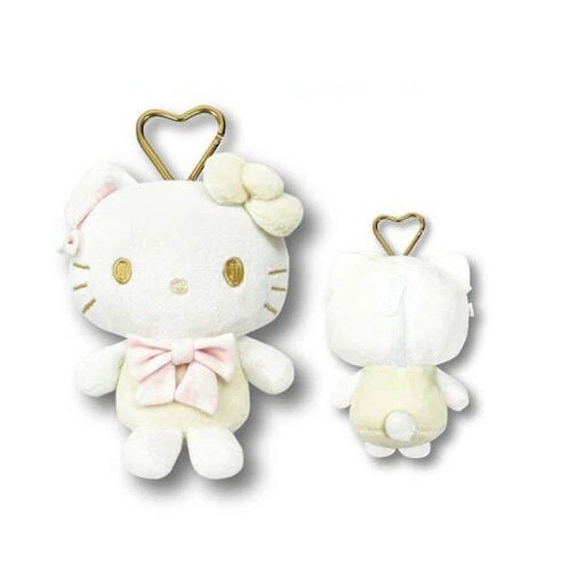 過生活IP訂購 三麗鷗 絨毛造型收納包 純白蝴蝶結 HelloKitty 大耳狗 4D43-細節圖3