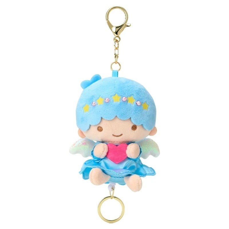 過生活IP訂購 三麗鷗 雙子星 絨毛易拉扣鑰匙圈 kiki lala little twin stars 6J22-細節圖3