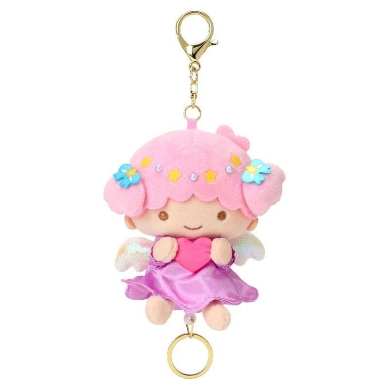 過生活IP訂購 三麗鷗 雙子星 絨毛易拉扣鑰匙圈 kiki lala little twin stars 6J22-細節圖4