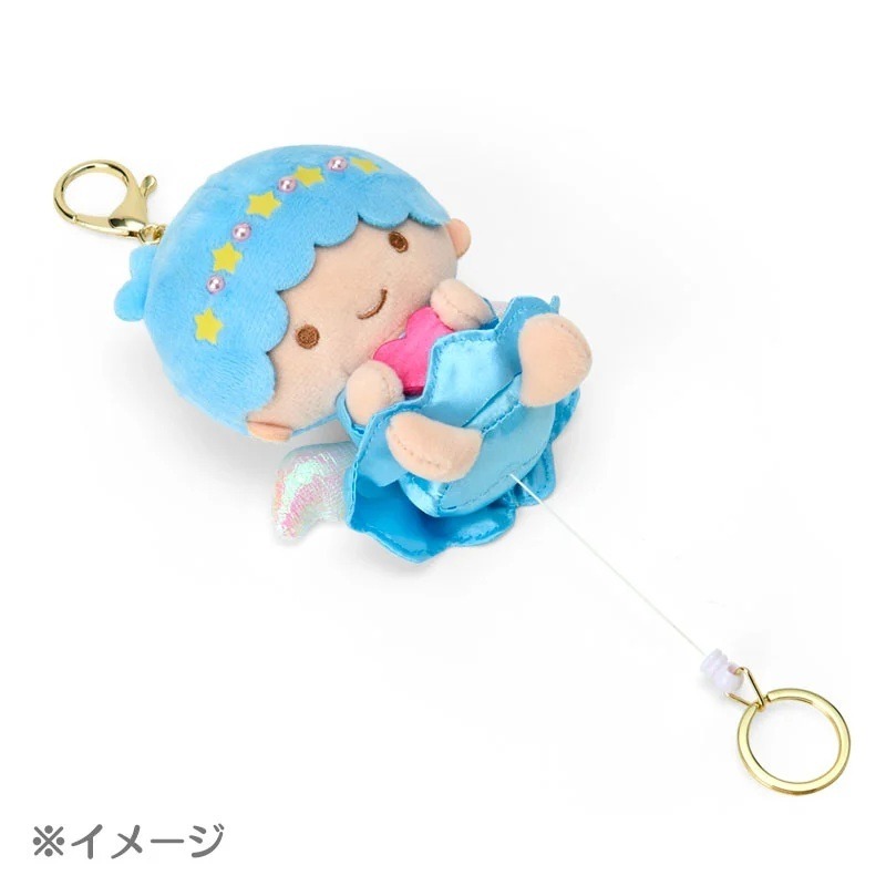 過生活IP訂購 三麗鷗 雙子星 絨毛易拉扣鑰匙圈 kiki lala little twin stars 6J22-細節圖5