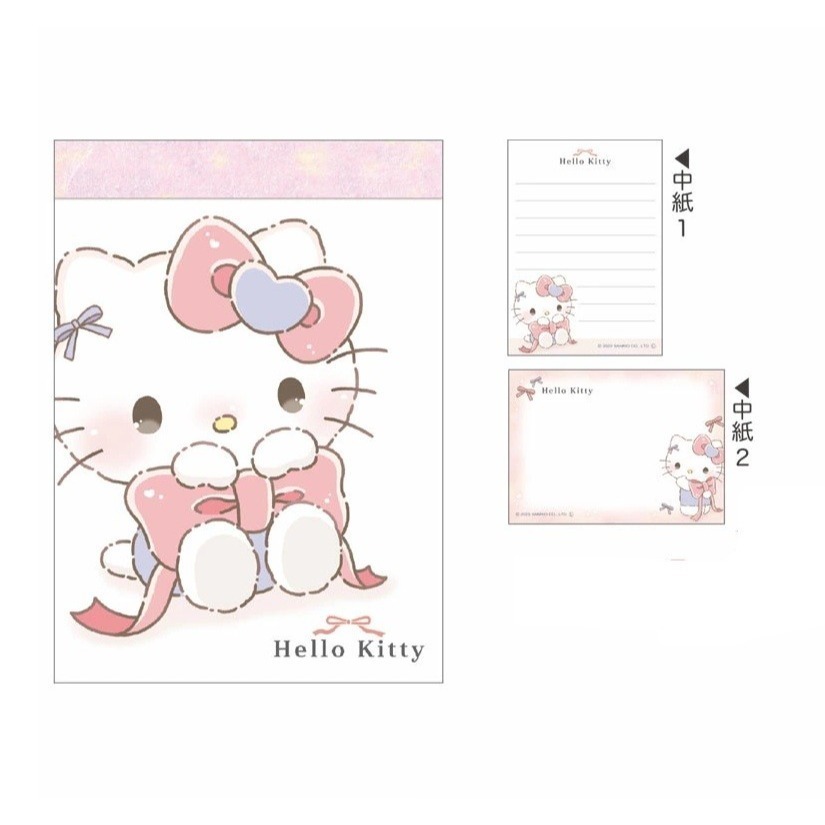 過生活IP訂購 三麗鷗 迷你便條本 緞帶款 HelloKitty 美樂蒂 大耳狗 酷洛米 6J43-細節圖3