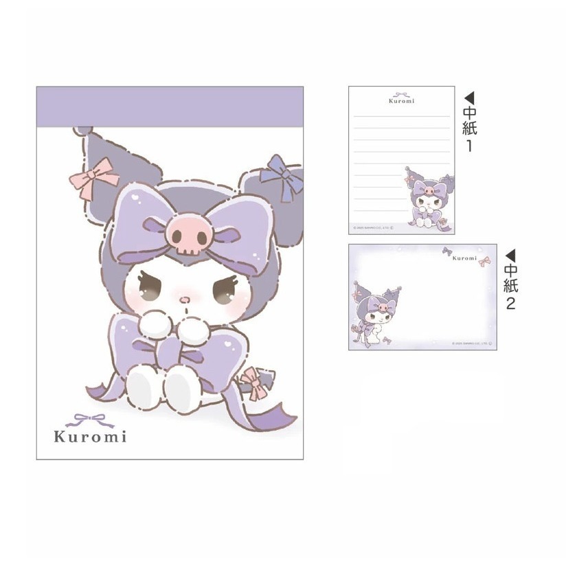 過生活IP訂購 三麗鷗 迷你便條本 緞帶款 HelloKitty 美樂蒂 大耳狗 酷洛米 6J43-細節圖6