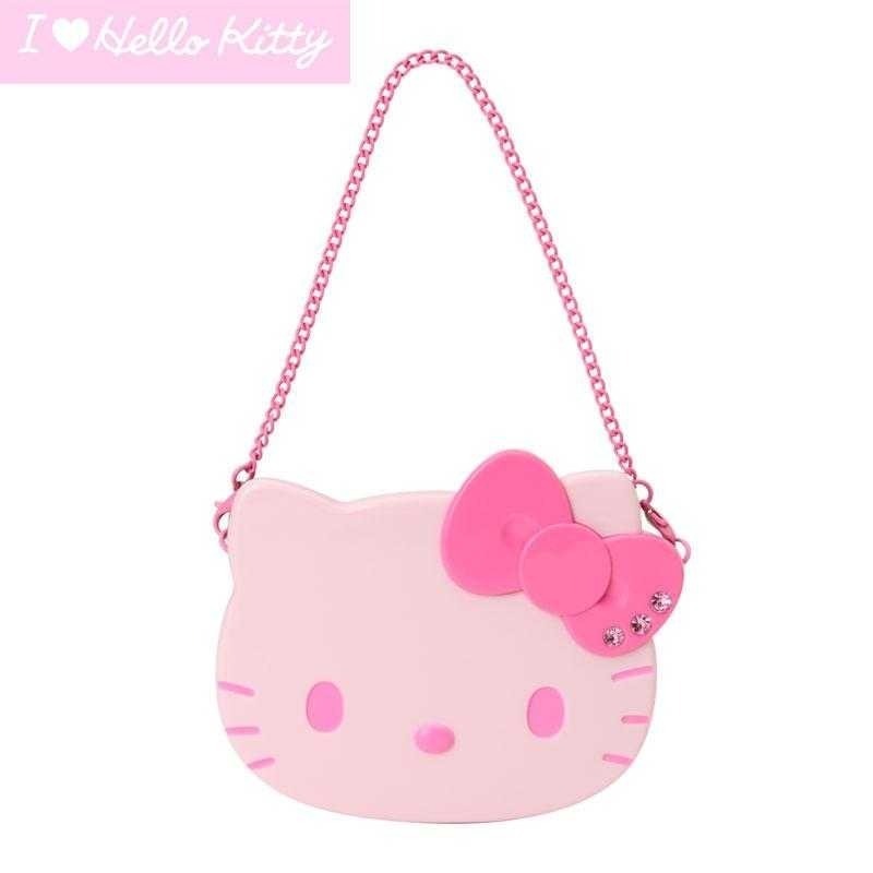 過生活IP訂購 三麗鷗 HelloKitty 凱蒂貓 造型摺疊鏡附練 I love Hello kitty 6633R-細節圖4