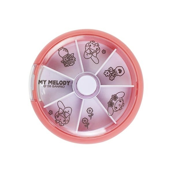 過生活IP訂購 三麗鷗 圓形七格旋轉藥盒 美樂蒂 大耳狗 酷洛米 6J54-細節圖4