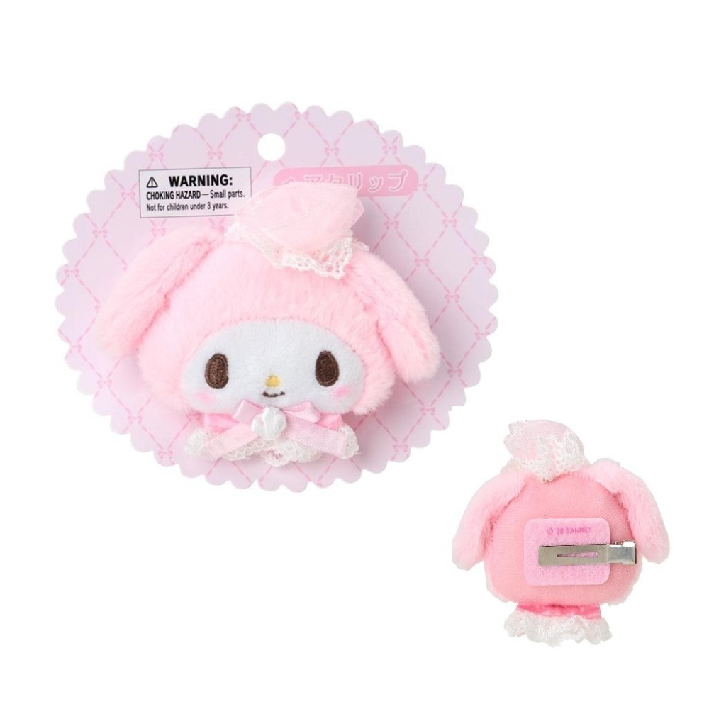 過生活IP訂購 三麗鷗 美樂蒂 My Melody 造型玩偶髮夾 淑女 Lady My Melody 6M13-細節圖3