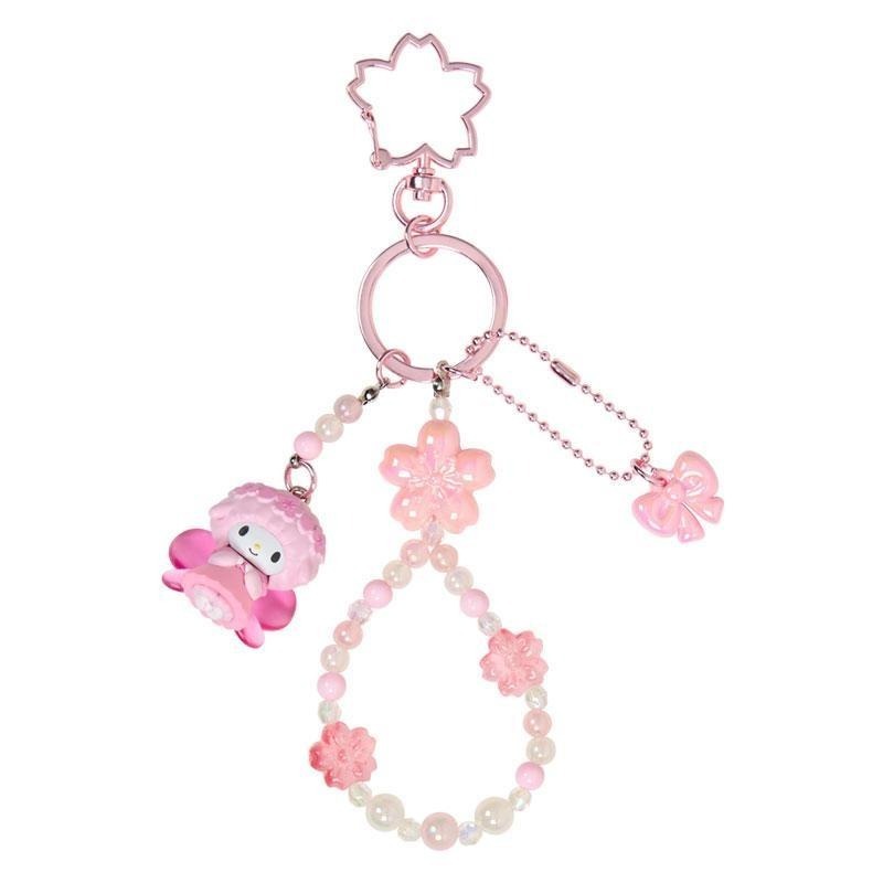 過生活IP訂購 三麗鷗 造型串珠鑰匙圈 櫻花 HelloKitty 美樂蒂 大耳狗 酷洛米 Piano 蹦蹦兔 6A53-細節圖4