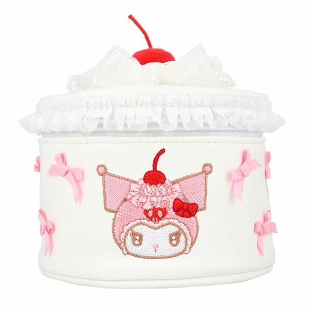 過生活IP訂購 三麗鷗 粧美堂 蛋糕造型皮質化妝包 櫻桃鮮奶油 HelloKitty 美樂蒂 酷洛米 雙子星 6A23-細節圖5