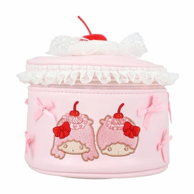 過生活IP訂購 三麗鷗 粧美堂 蛋糕造型皮質化妝包 櫻桃鮮奶油 HelloKitty 美樂蒂 酷洛米 雙子星 6A23-細節圖6