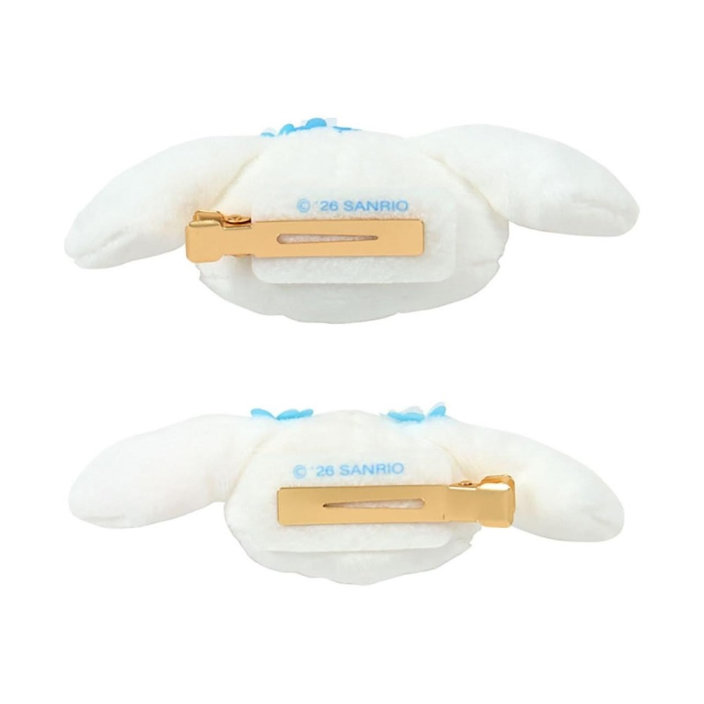 過生活IP訂購 三麗鷗 大耳狗 Cinnamoroll 絨毛玩偶髮夾2入組 四葉草 水色幸運草 大耳狗生日派對 6A36-細節圖4