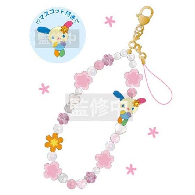 過生活IP訂購 三麗鷗 x SPINNS 花小兔 USAHANA 造型串珠手機吊飾 格紋花布 小花兔 6524-細節圖4