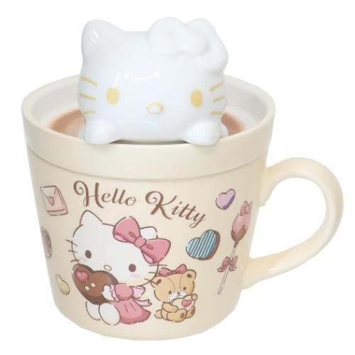 過生活IP訂購 三麗鷗 造型陶瓷馬克杯附蓋 HelloKitty 美樂蒂 布丁狗 兔媽媽 6632-細節圖3