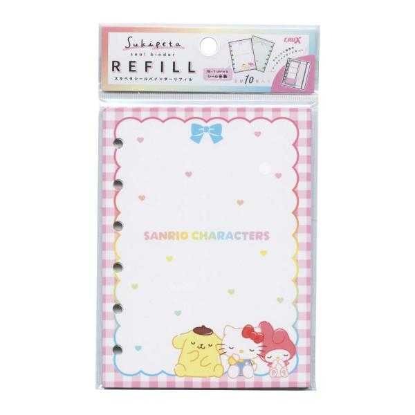 過生活IP訂購 三麗鷗 6孔活頁貼紙補充紙 HelloKitty 美樂蒂 布丁狗 mojojojo 6632-細節圖3