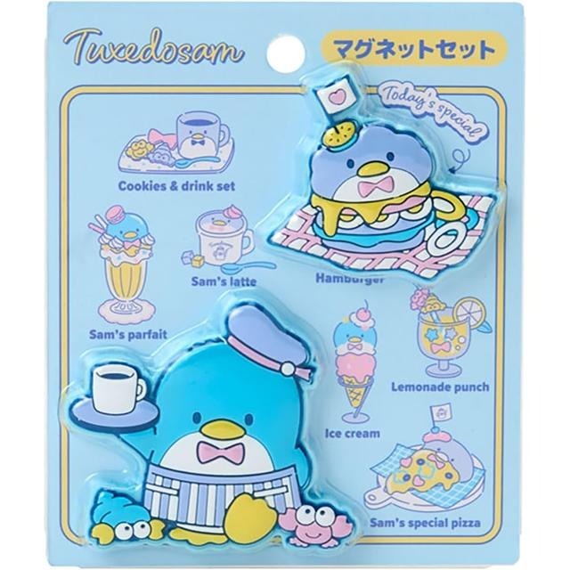 過生活IP訂購 三麗鷗 山姆企鵝 Tuxedo Sam 造型磁鐵2入組 咖啡 咖啡館 6725R-細節圖3