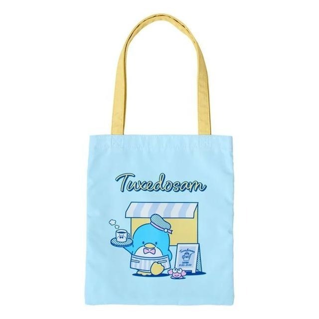 過生活IP訂購 三麗鷗 山姆企鵝 Tuxedo Sam 直式側背袋 咖啡 咖啡館 6725R-細節圖3