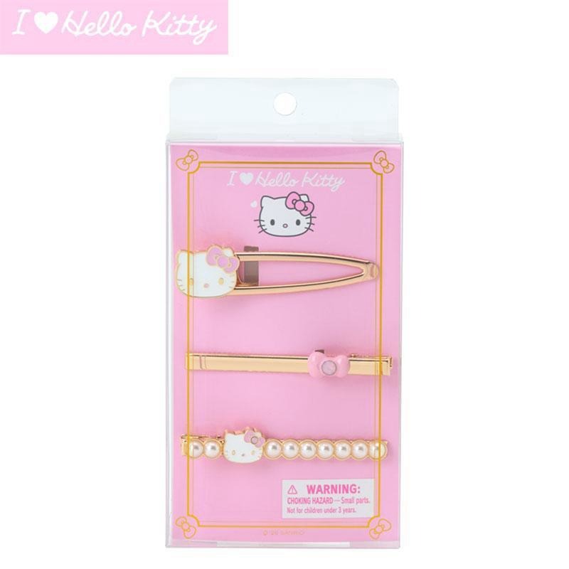 過生活IP訂購 三麗鷗 HelloKitty 凱蒂貓 造型髮夾3入組 I Love Hello Kitty 6753-細節圖7