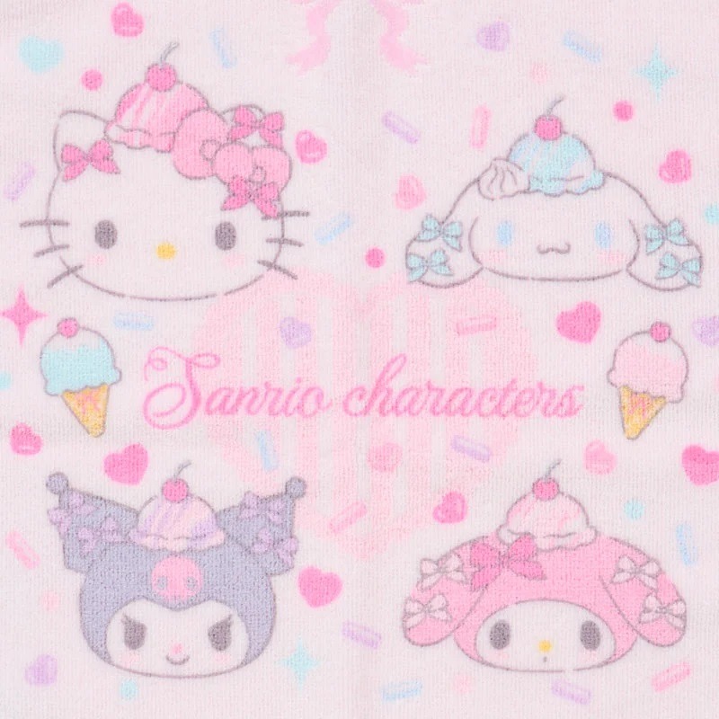過生活IP訂購 三麗鷗 純棉方巾 冰淇淋店 夢幻冰淇淋店 HelloKitty 美樂蒂 大耳狗 酷洛米 6754-細節圖4