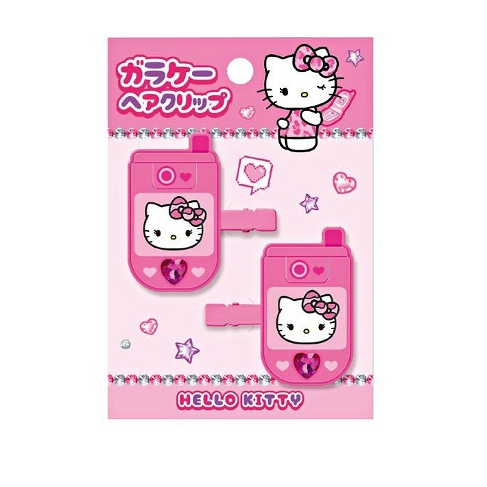 過生活IP訂購 三麗鷗 造型髮夾2入組 翻蓋手機款 HelloKitty 美樂蒂 大耳狗 酷洛米 花小兔 6857-細節圖3