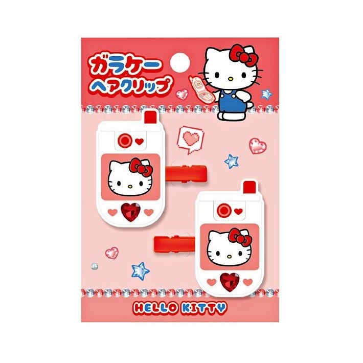 過生活IP訂購 三麗鷗 造型髮夾2入組 翻蓋手機款 HelloKitty 美樂蒂 大耳狗 酷洛米 花小兔 6857-細節圖4