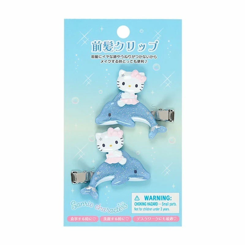 過生活IP訂購 三麗鷗 造型髮夾2入組 閃亮海豚 HelloKitty 美樂蒂 大耳狗 酷洛米 6S15-細節圖3