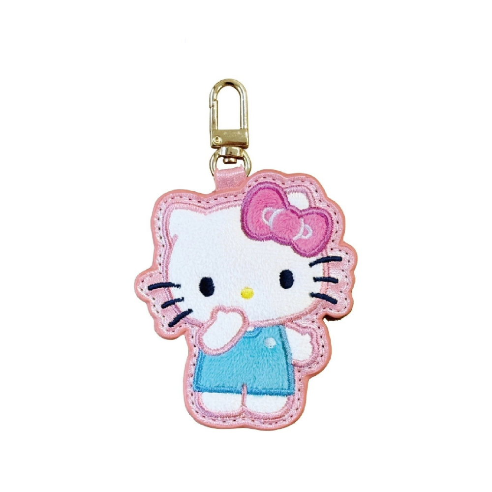 過生活IP訂購 三麗鷗 造型皮質刺繡鑰匙圈 HelloKitty 美樂蒂 大耳狗 酷洛米 花小兔 泰迪熊 6S33-細節圖3