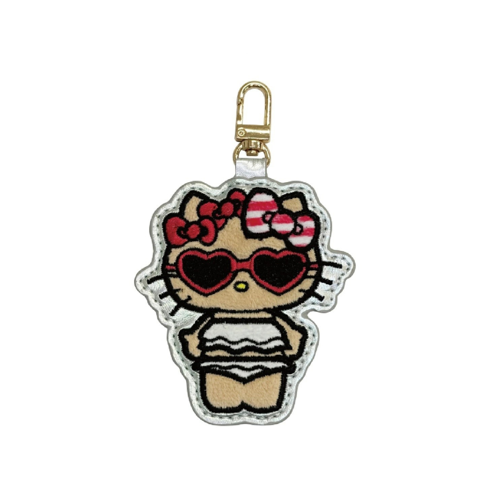 過生活IP訂購 三麗鷗 造型皮質刺繡鑰匙圈 HelloKitty 美樂蒂 大耳狗 酷洛米 花小兔 泰迪熊 6S33-細節圖4
