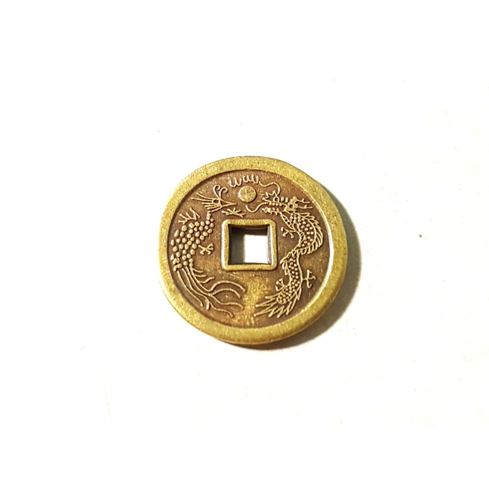 招財進寶銅錢 招財錢 龍鳳錢 古錢 銅錢 1.8cm 黃色 古銅色 買10送1-細節圖3