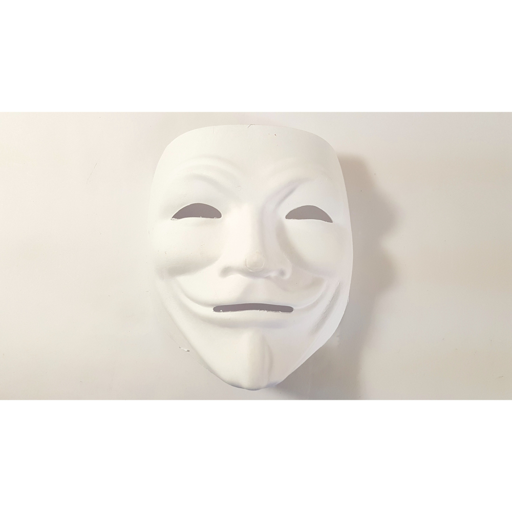 人臉面具 獅頭面具 V怪客面具 萬聖節 (9種) DIY彩繪面具 空白面具 DIY面具 (附鬆緊帶)-細節圖3