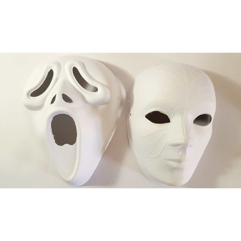 人臉面具 獅頭面具 V怪客面具 萬聖節 (9種) DIY彩繪面具 空白面具 DIY面具 (附鬆緊帶)-細節圖4