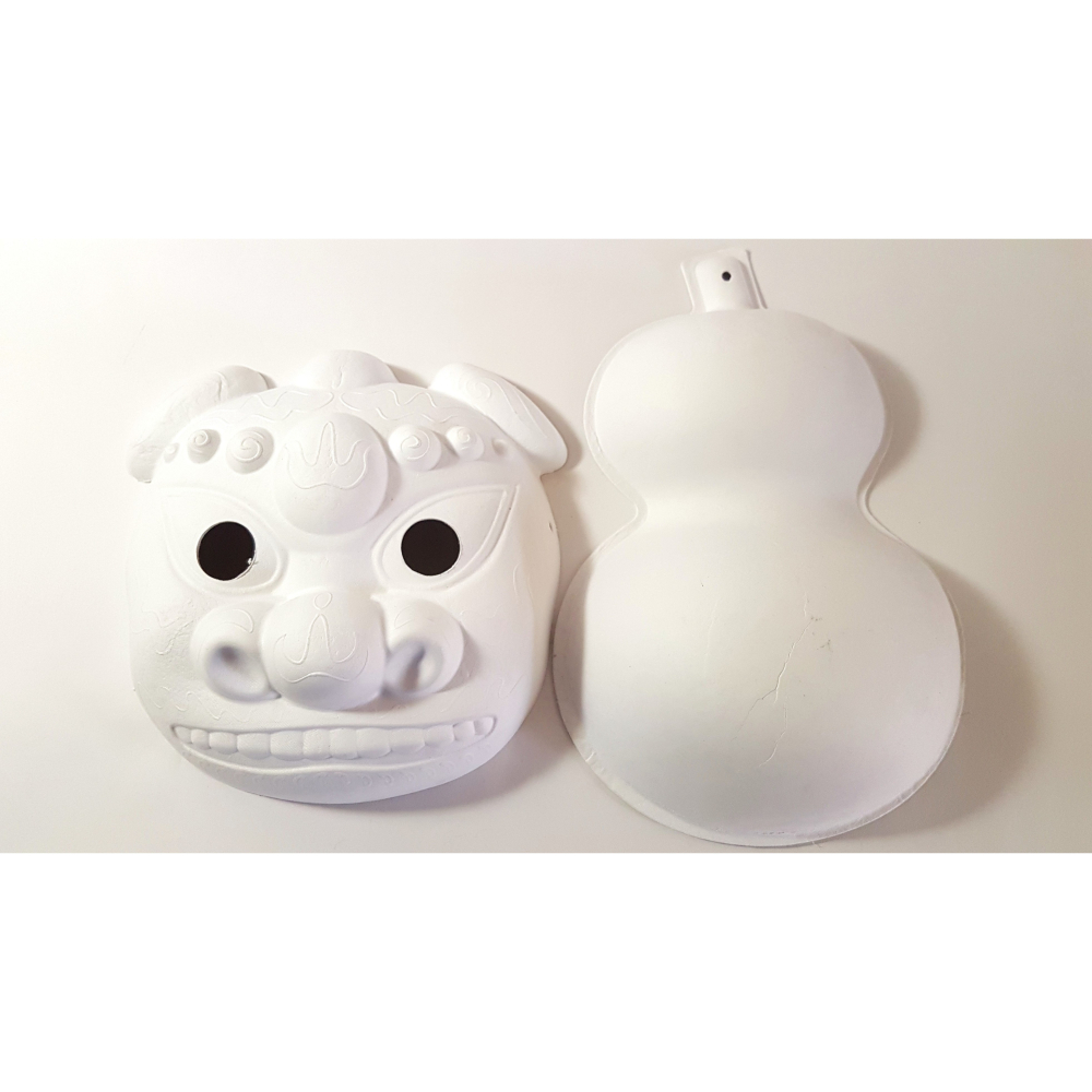 人臉面具 獅頭面具 V怪客面具 萬聖節 (9種) DIY彩繪面具 空白面具 DIY面具 (附鬆緊帶)-細節圖5