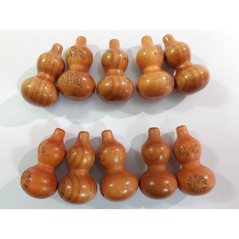 桃木葫蘆 八卦 鎮宅 招財進寶 避邪 高4cm-細節圖2