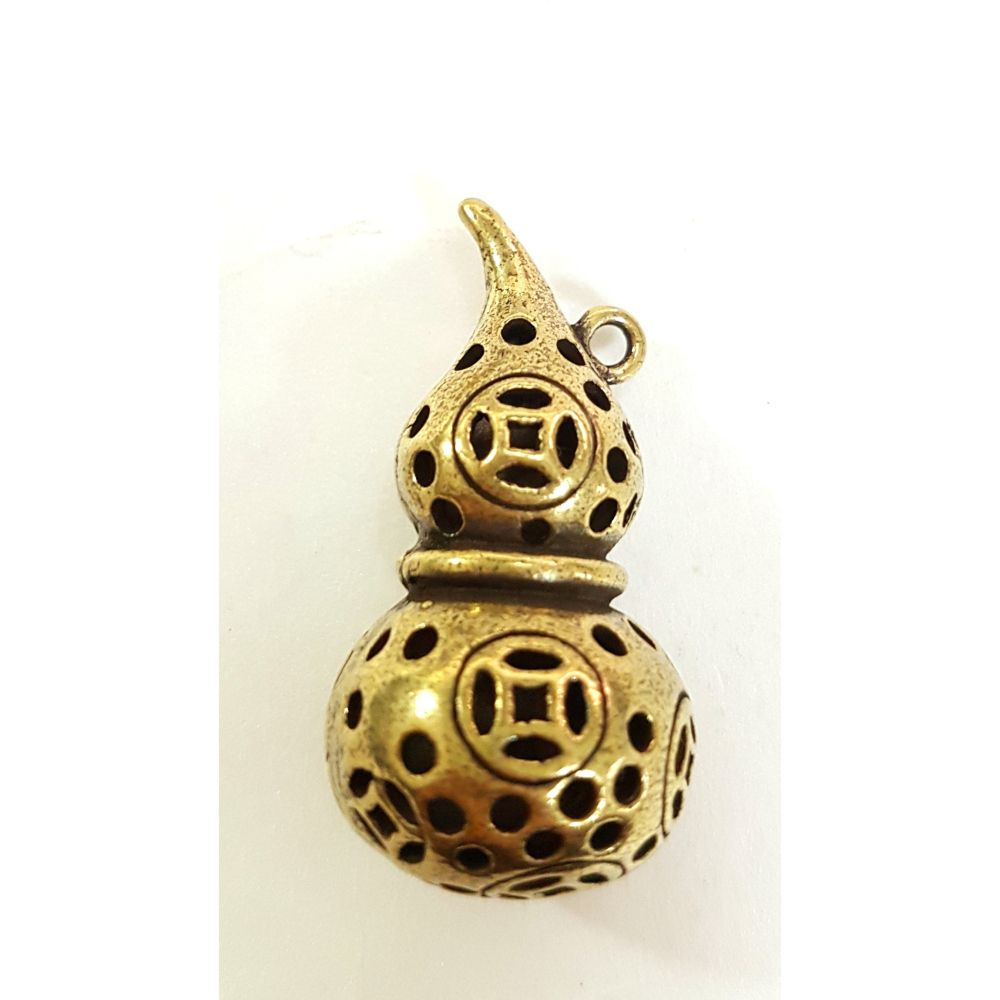 銅葫蘆 簍空葫蘆 招財 鎮宅 化煞 保平安 2.5-4.2cm 黃銅-細節圖5